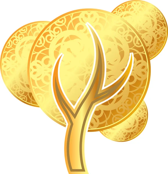Zlatá mince strom — Stockový vektor