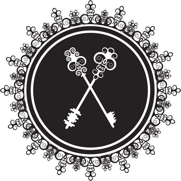 Emblem with keys — Stock Vector