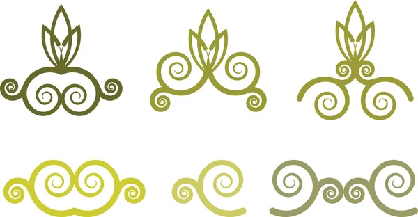 Groene floral symbolen — Stockvector