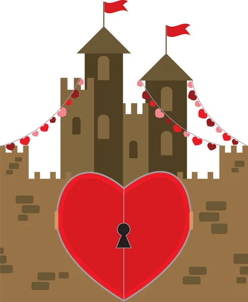 Castle of love — Stock Vector