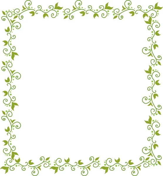 Green floral frame — Stock Vector