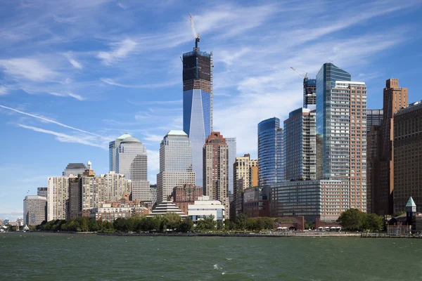 The New York City Downtown w the Freedom tower — Stock Photo, Image