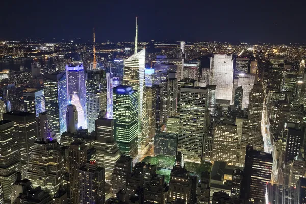 The New York City Uptown durante a noite — Fotografia de Stock