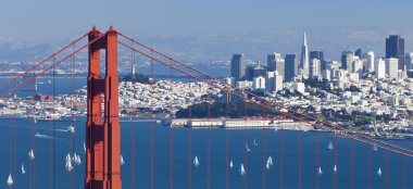 San Francisco Panorama w the Golden Gate bridge clipart
