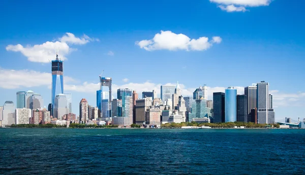 The New York City Downtown w the Freedom tower — Stock Photo, Image