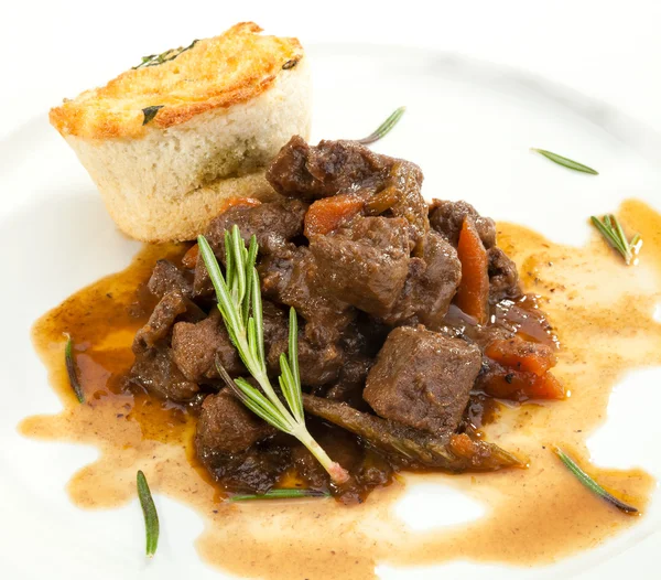 Venison ragout with dumpling — Stock Photo, Image