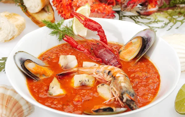 Fish soup Minestrone — Stock Photo, Image