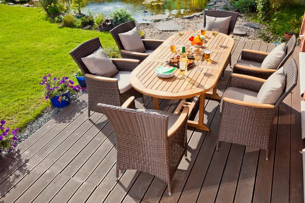 Luxury rattan Garden furniture — Stock Photo, Image