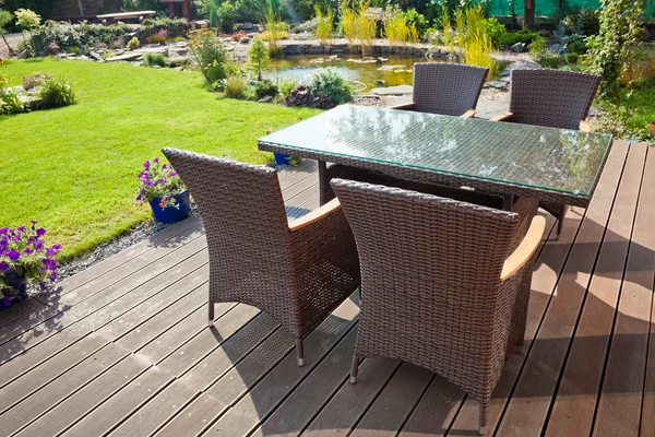 Luxury rattan Garden furniture — Stock Image Luxury rattan Garden furniture Royalty Free Stock Photos
