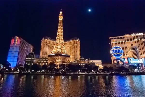 LAS VEGAS, USA - Night Panorama of Las Vegas Boulevard — Stock Photo, Image