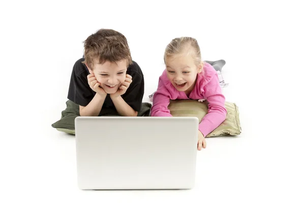 Children watching the Laptop Stock Photo