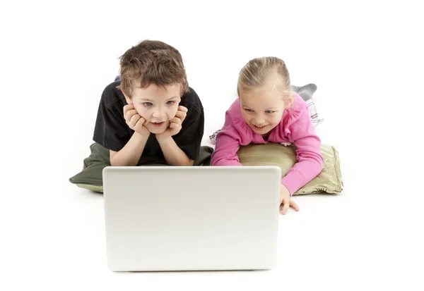 Children watching the Laptop Royalty Free Stock Photos