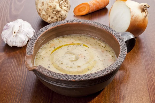 Zupa ziemniaczana z warzyw — Zdjęcie stockowe