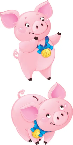 Aranyos Piggy bank — Stock Vector
