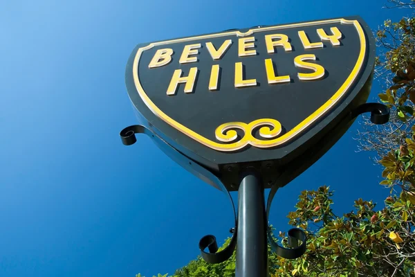 Beverly Hills assinar em Los Angeles close-up vista — Fotografia de Stock