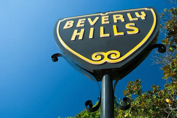 Beverly Hills assinar em Los Angeles close-up vista Fotos De Bancos De Imagens Sem Royalties