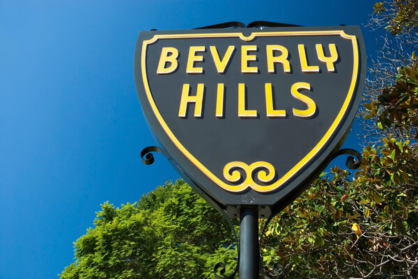 Beverly Hills sign in Los Angeles close-up view — Stock Photo, Image