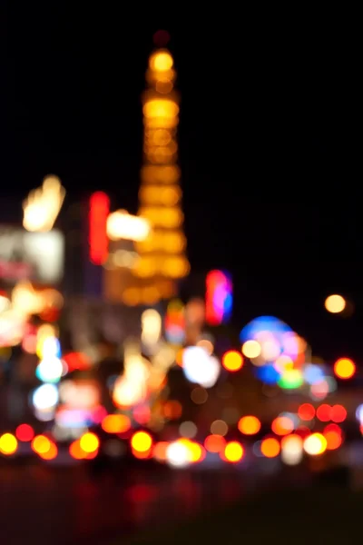 Abstracte onscherpe achtergrond van Eiffeltoren op las vegas strip — Stockfoto