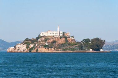 Alcatraz hapis Island san francisco Bay ile güzel bir mavi