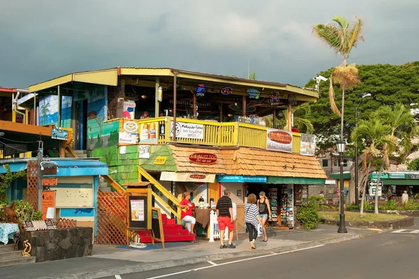 ร้านอาหารเซอร์เฟอร์ใน Kona บนเกาะบิ๊กบนฮาวาย — ภาพถ่ายสต็อก