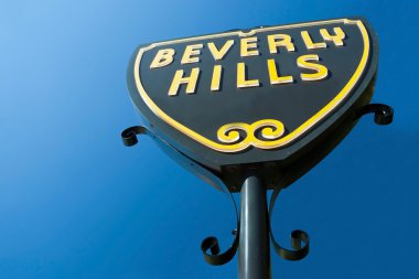 Beverly Hills sign in Los Angeles close-up view clipart