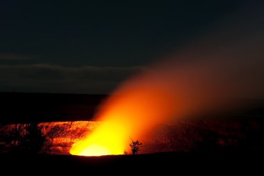 Smoking Crater of Halemaumau Kilauea Volcano in Hawaii Volcanoes clipart