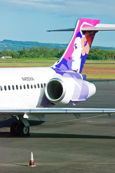 Avião no Aeroporto Internacional de Hilo à espera de um embarque — Fotografia de Stock