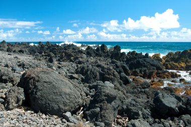 Volkan kaya, hana maui Hawaii plajda
