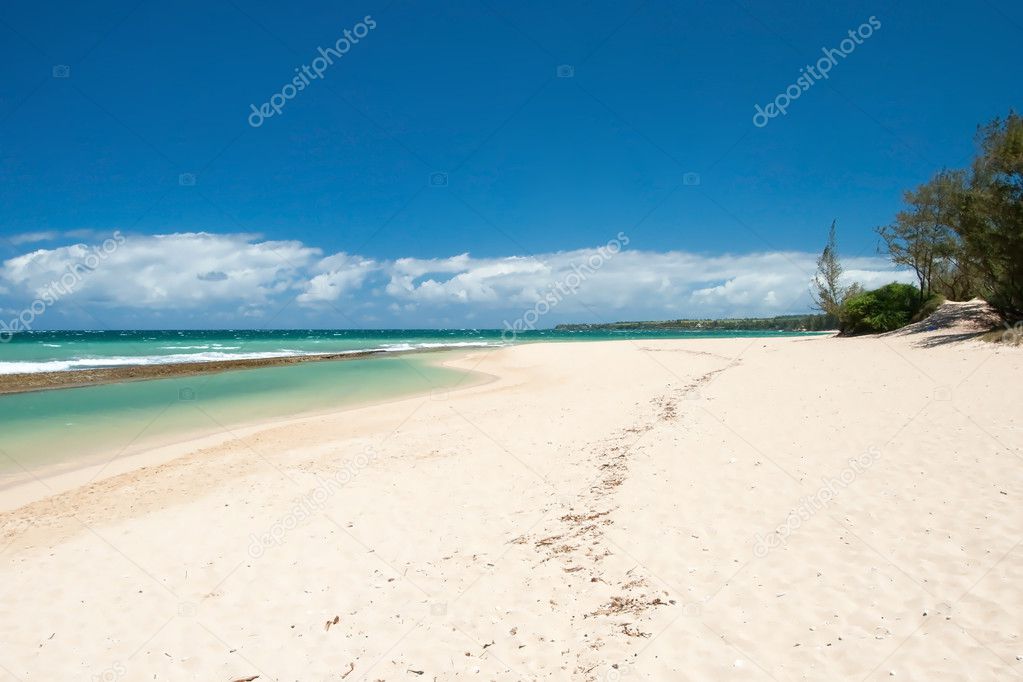 Beautiful empty beach on Hawaii