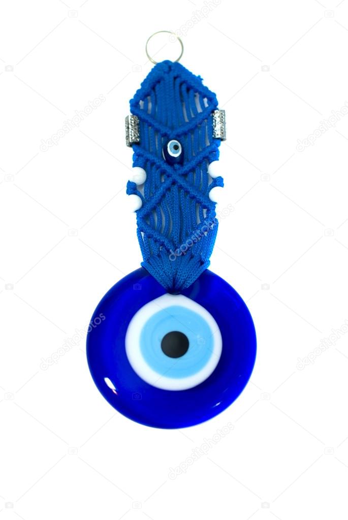 Turkish evil eye bead isolated on white background