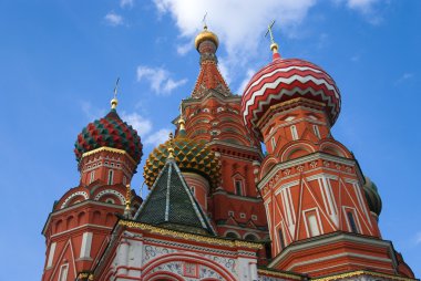 üzerinde kırmızı kare Moskova St basil Katedrali. Rusya.