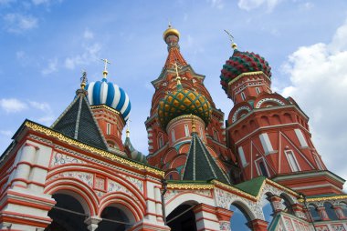 üzerinde kırmızı kare Moskova St basil Katedrali. Rusya.