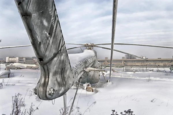 Old Soviet military helicopters — Stock Photo, Image