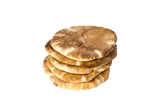Pita kenyér, fehér alapon — Stock Fotó