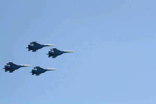 Orosz szuperszonikus repülőgépek repülési műrepülő csapat Jogdíjmentes Stock Képek