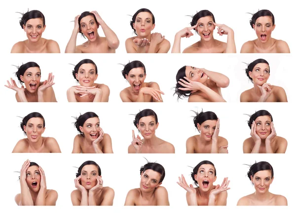 Young woman showing several expressions — Stock Photo, Image