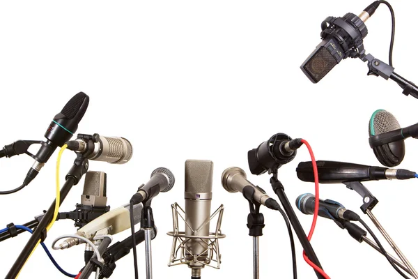 Conference meeting microphones prepared for talker — Stock Photo, Image