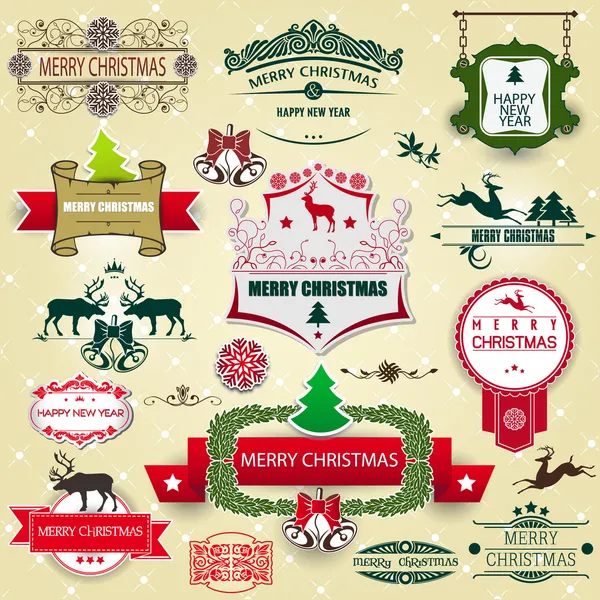 Christmas decoration collection — Stock Vector