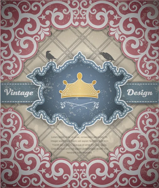 Background with a pattern in vintage style. Vector. — Stock Vector