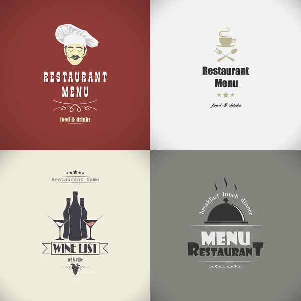 Set of sketches for the restaurant menu. Vector illustration — Stock Vector