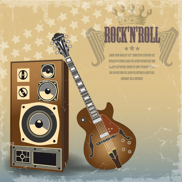 Retro background with electric guitar. Vector. — Stockvector
