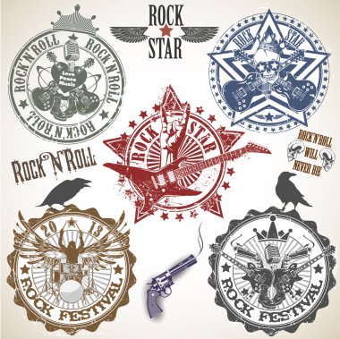 Küme pul ile semboller rock'n'roll