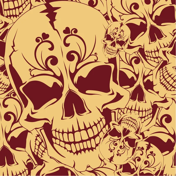 Seamless background with skull — Stock Vector