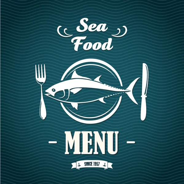 Sketch for a restaurant menu. Sea food. — Stock Vector