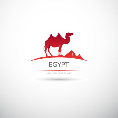 bir deve ile etiket. Mısır. vektör.