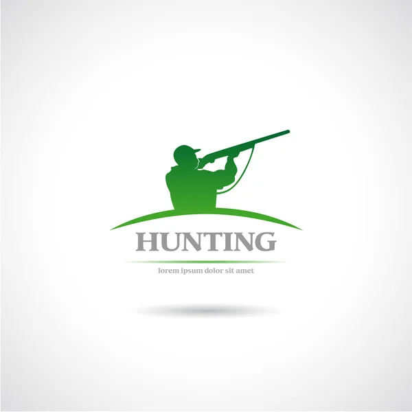 Label with the hunter. Vector. — Stock Vector