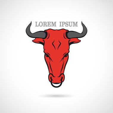 bull's head etiketle. vektör.