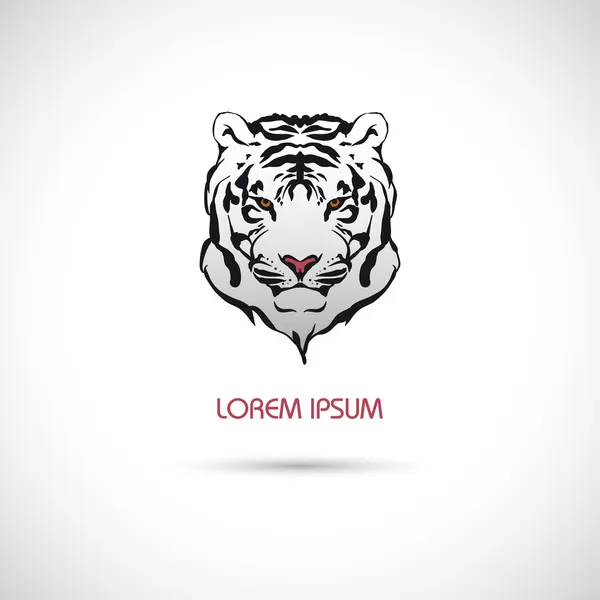 Label with a white tiger. Vector illustration. — Stock Vector