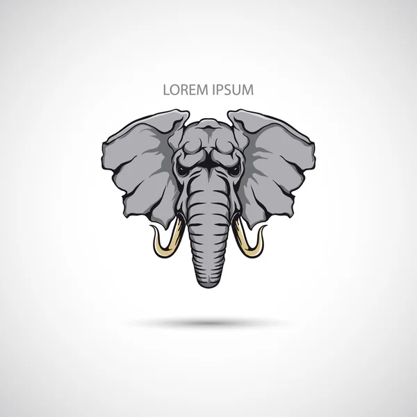 Label with the elephant head. Vector. — Stock Vector