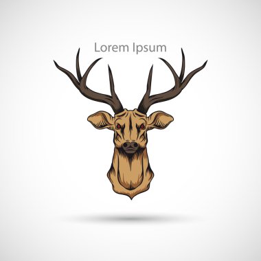 etiket bir geyik kafası. vektör.